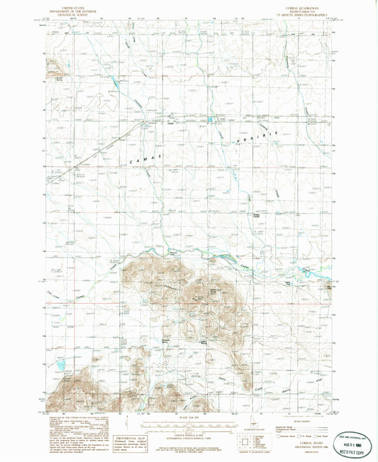 Classic USGS Corral Idaho 7.5'x7.5' Topo Map Image