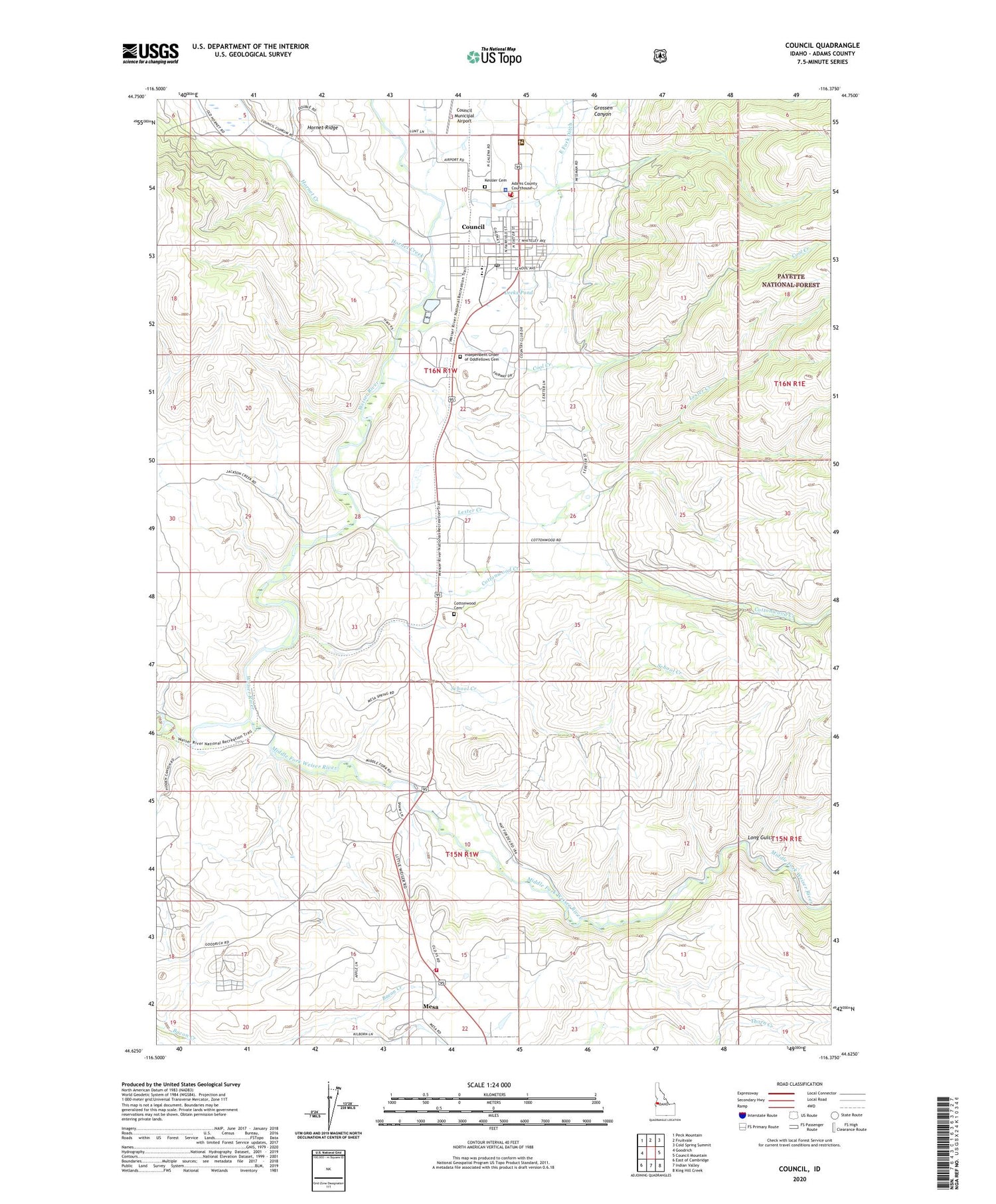 Council Idaho US Topo Map Image