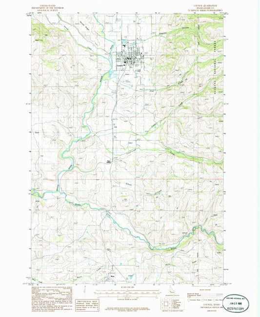 Classic USGS Council Idaho 7.5'x7.5' Topo Map Image