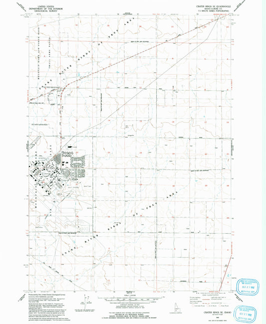 Classic USGS Crater Rings SE Idaho 7.5'x7.5' Topo Map Image