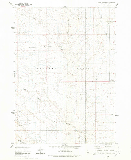 Classic USGS Crows Nest NE Idaho 7.5'x7.5' Topo Map Image