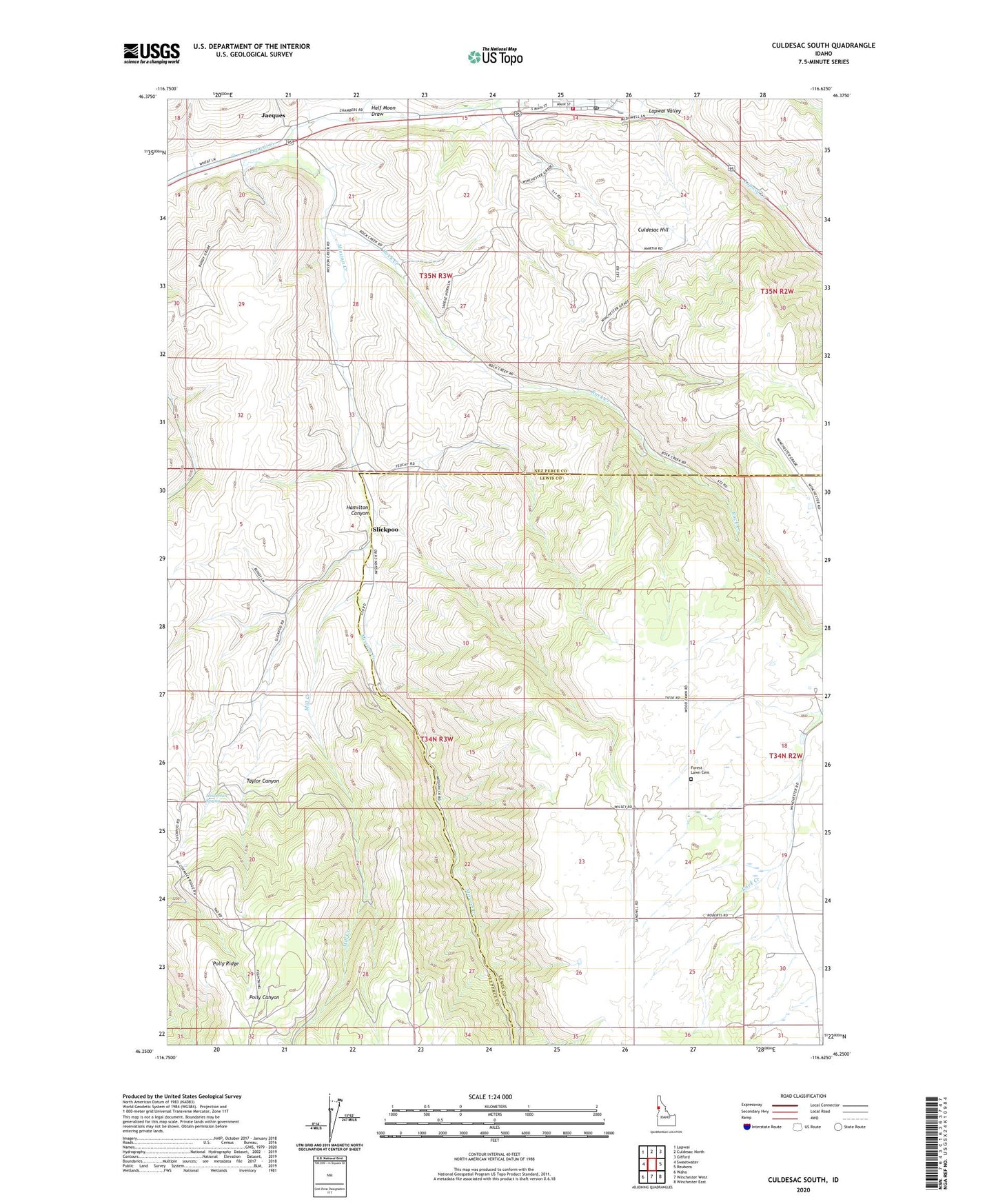 Culdesac South Idaho US Topo Map Image