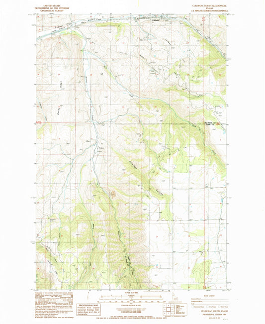 Classic USGS Culdesac South Idaho 7.5'x7.5' Topo Map Image