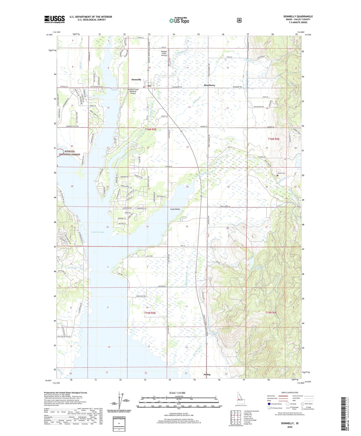 Donnelly Idaho US Topo Map Image