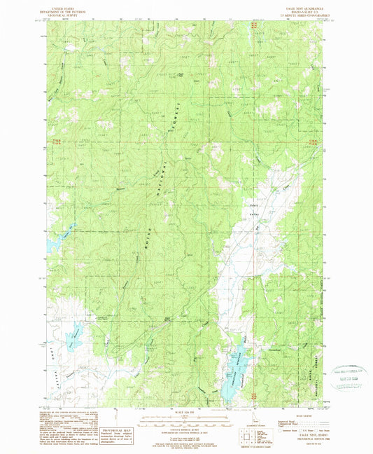Classic USGS Eagle Nest Idaho 7.5'x7.5' Topo Map Image