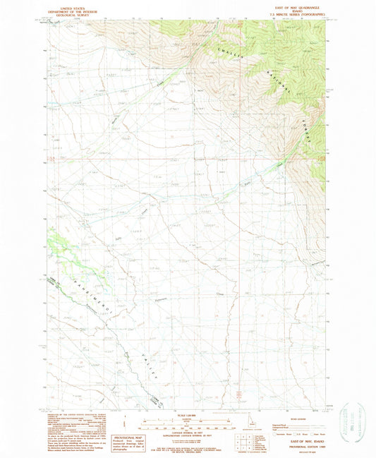 Classic USGS East of May Idaho 7.5'x7.5' Topo Map Image