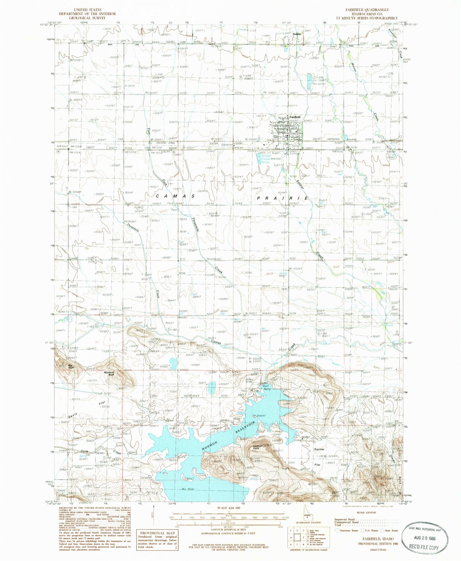 Classic USGS Fairfield Idaho 7.5'x7.5' Topo Map Image