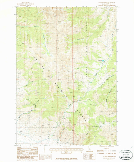 Classic USGS Fallert Springs Idaho 7.5'x7.5' Topo Map Image