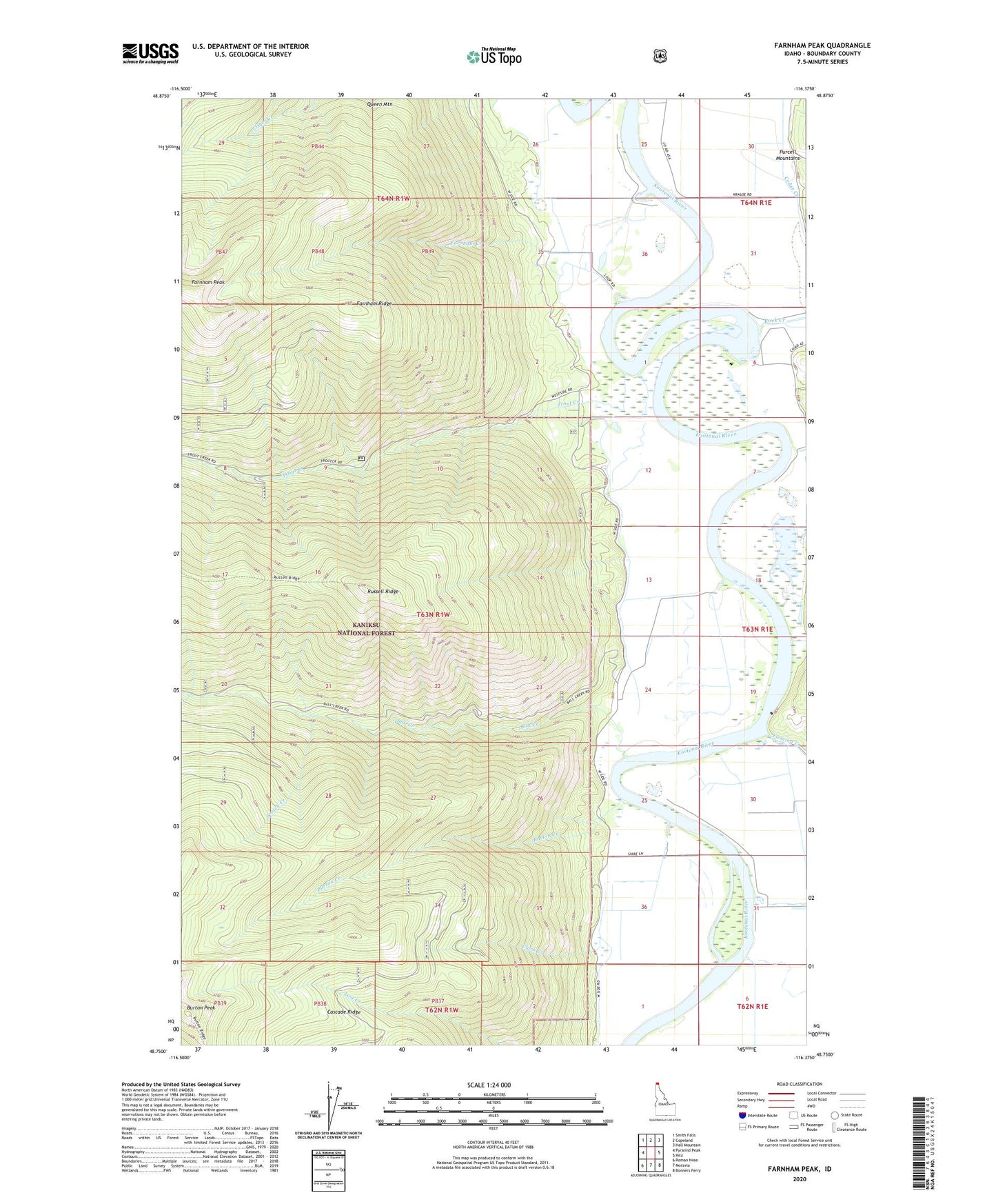 Farnham Peak Idaho US Topo Map Image