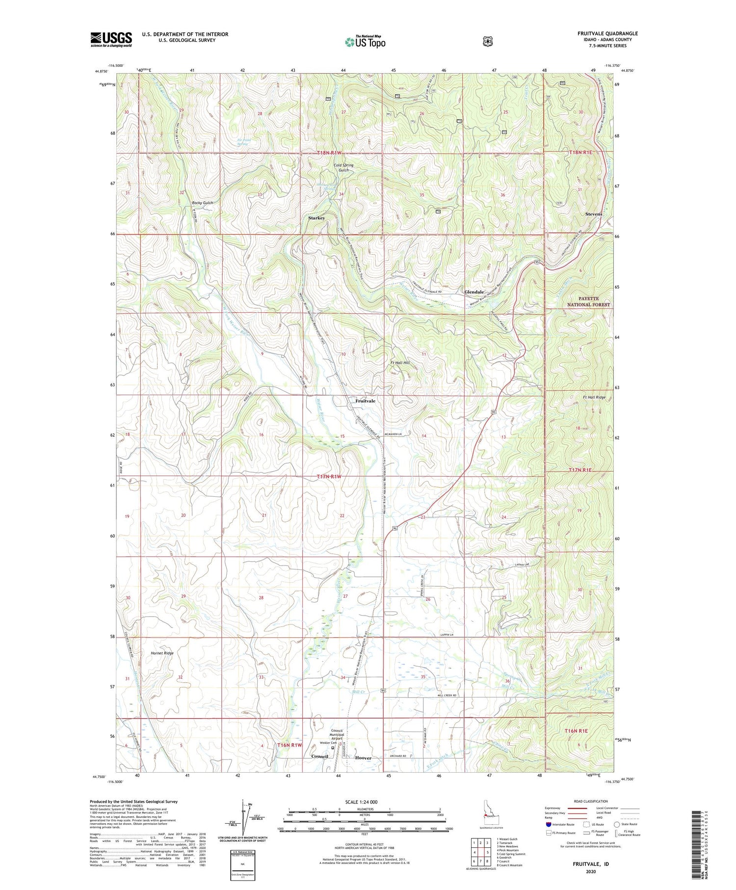 Fruitvale Idaho US Topo Map Image