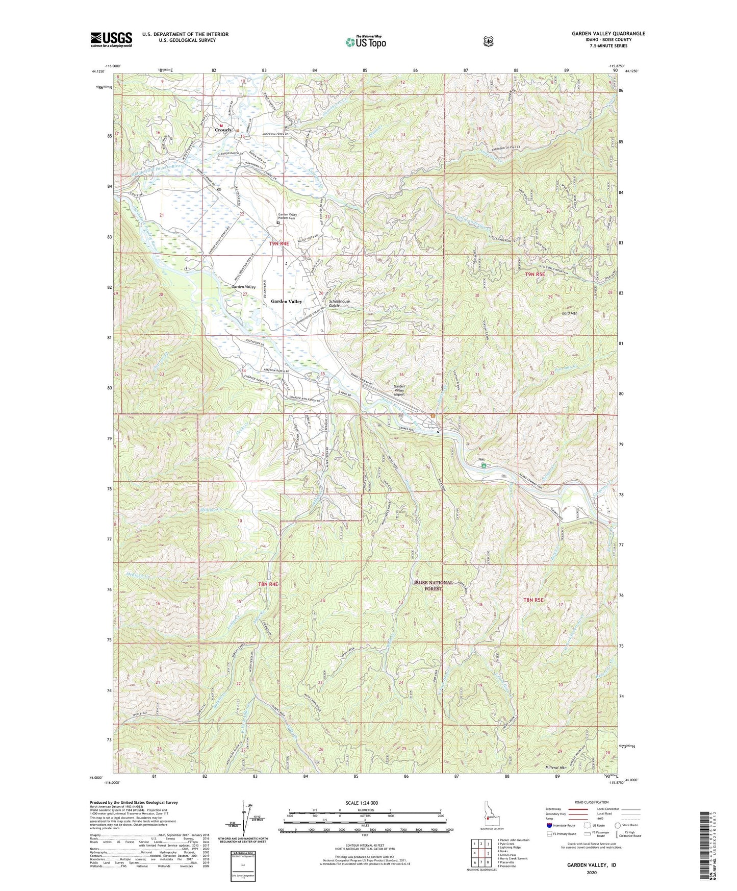 Garden Valley Idaho US Topo Map Image