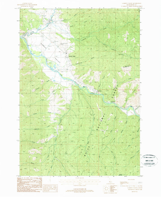 Classic USGS Garden Valley Idaho 7.5'x7.5' Topo Map Image