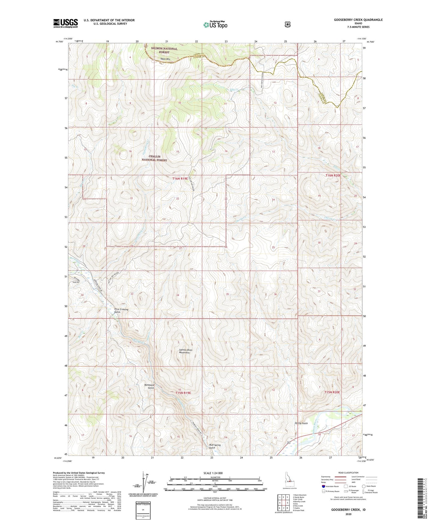 Gooseberry Creek Idaho US Topo Map Image