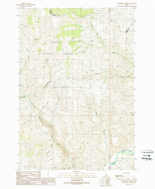 Classic USGS Gooseberry Creek Idaho 7.5'x7.5' Topo Map Image