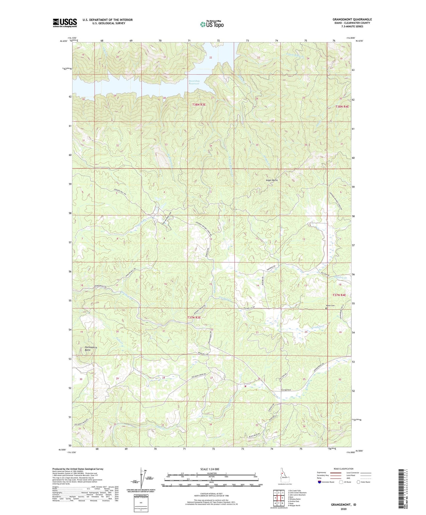 Grangemont Idaho US Topo Map Image