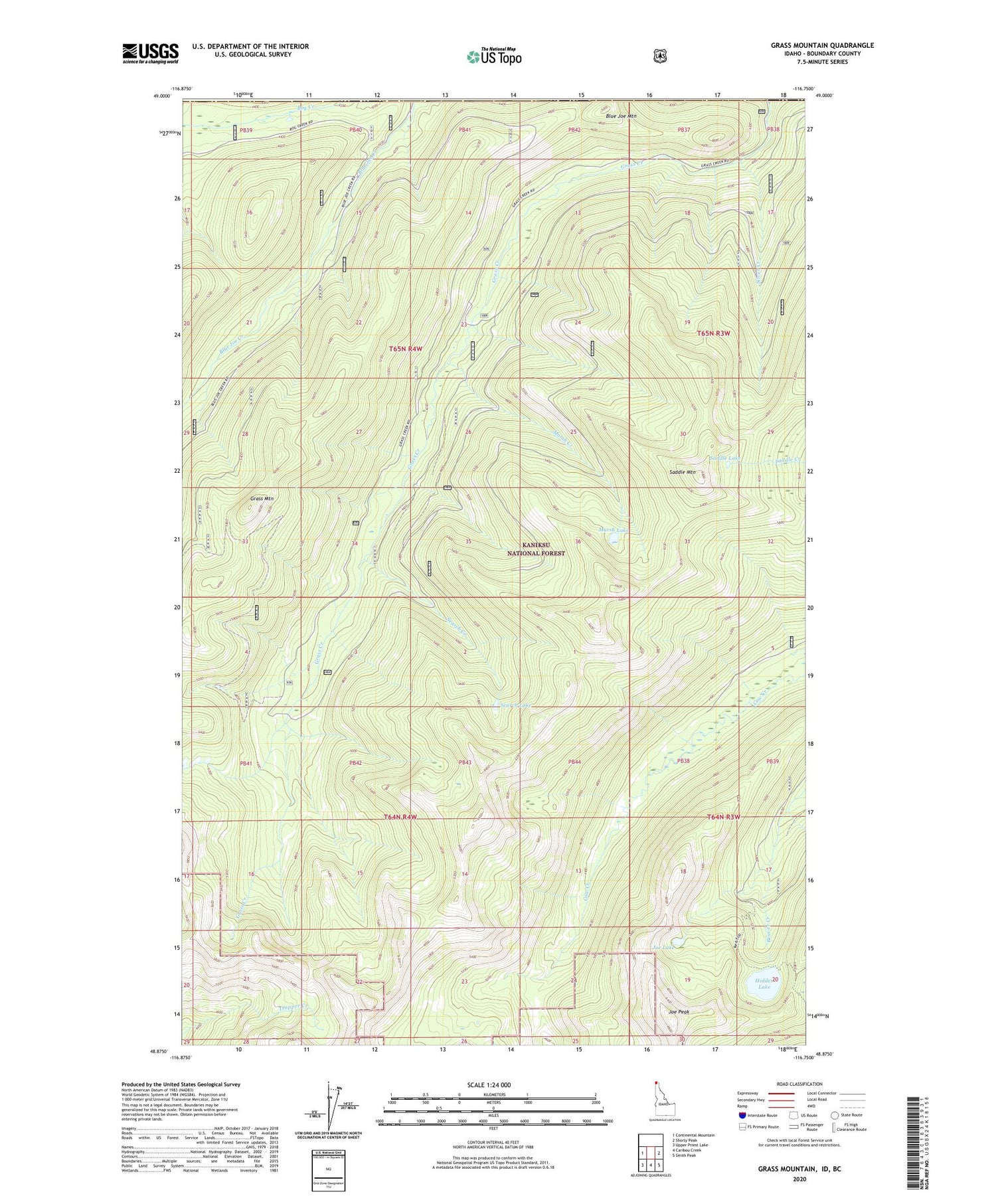 Grass Mountain Idaho US Topo Map Image