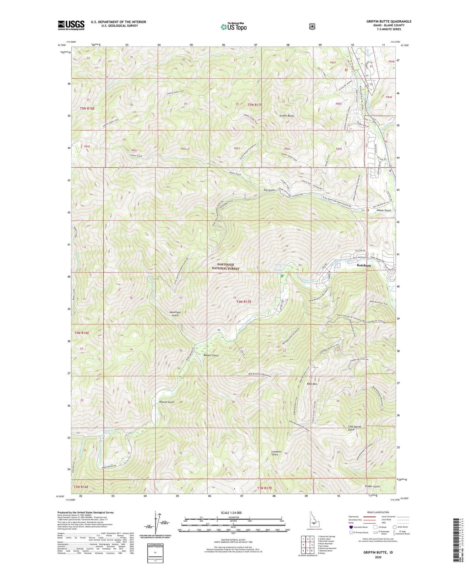 Griffin Butte Idaho US Topo Map Image