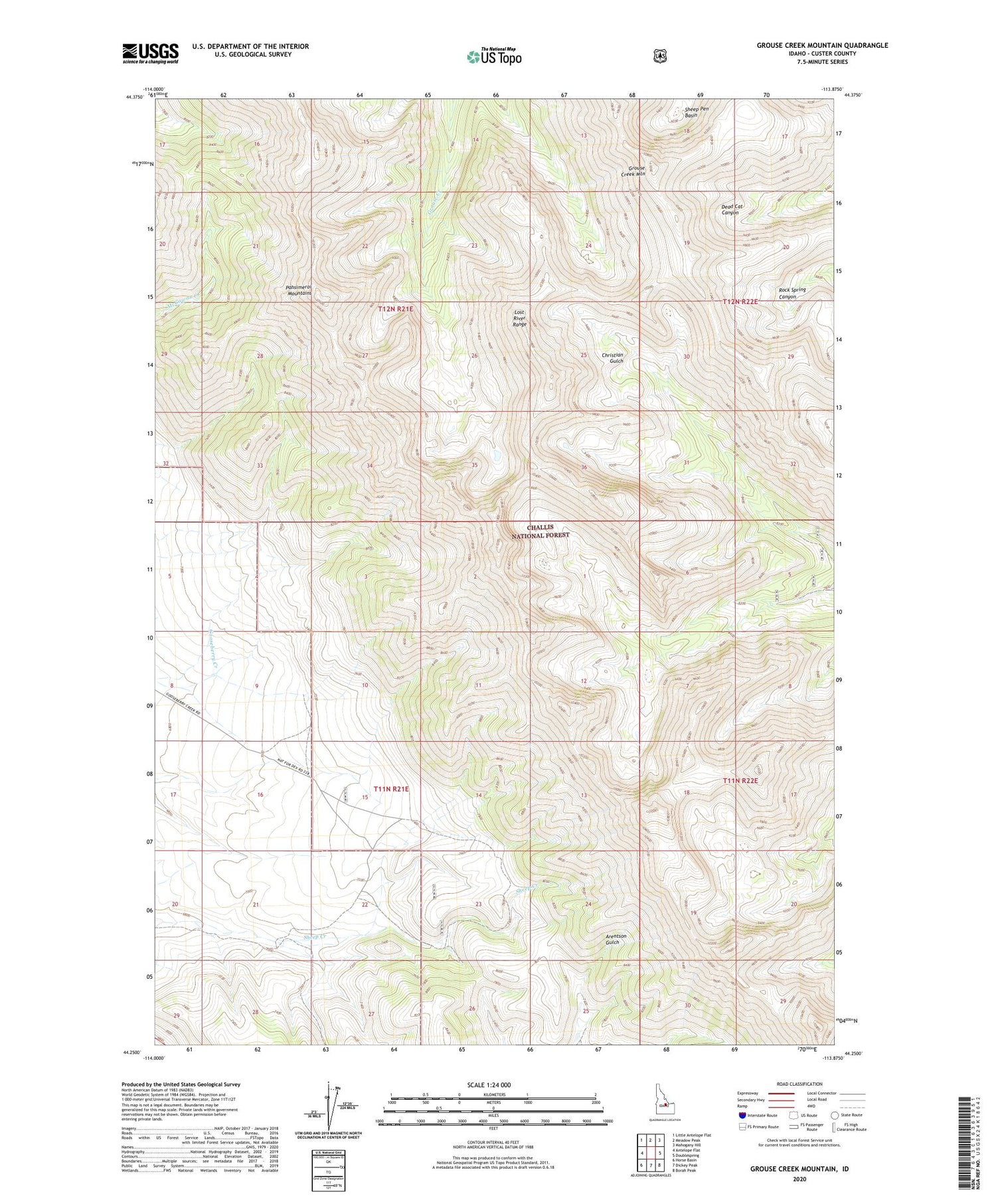 Grouse Creek Mountain Idaho US Topo Map Image