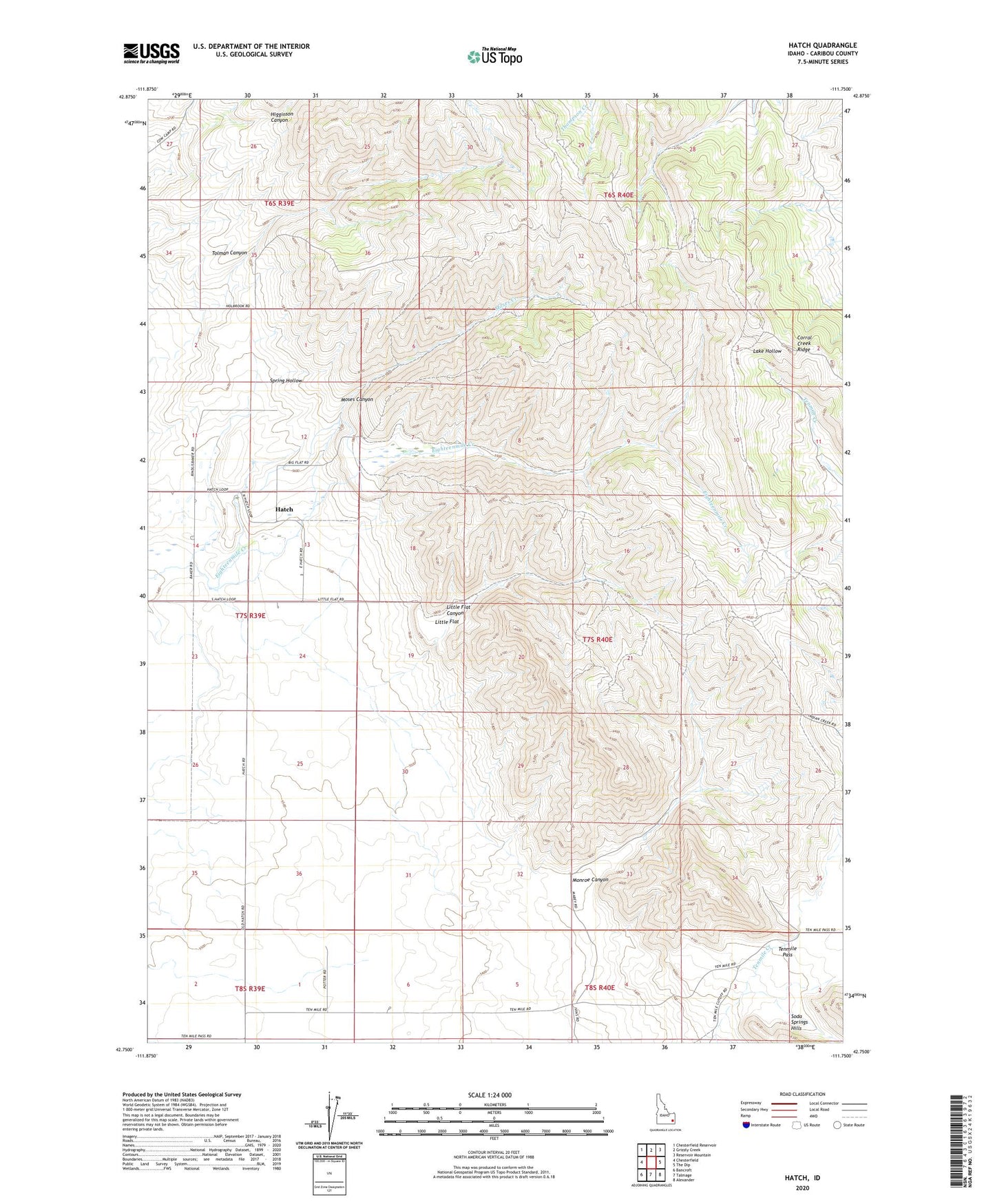 Hatch Idaho US Topo Map Image