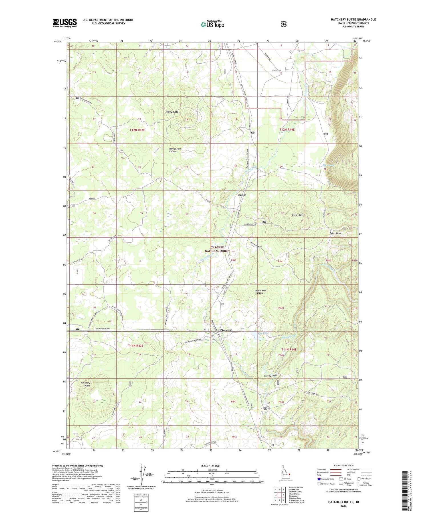 Hatchery Butte Idaho US Topo Map Image