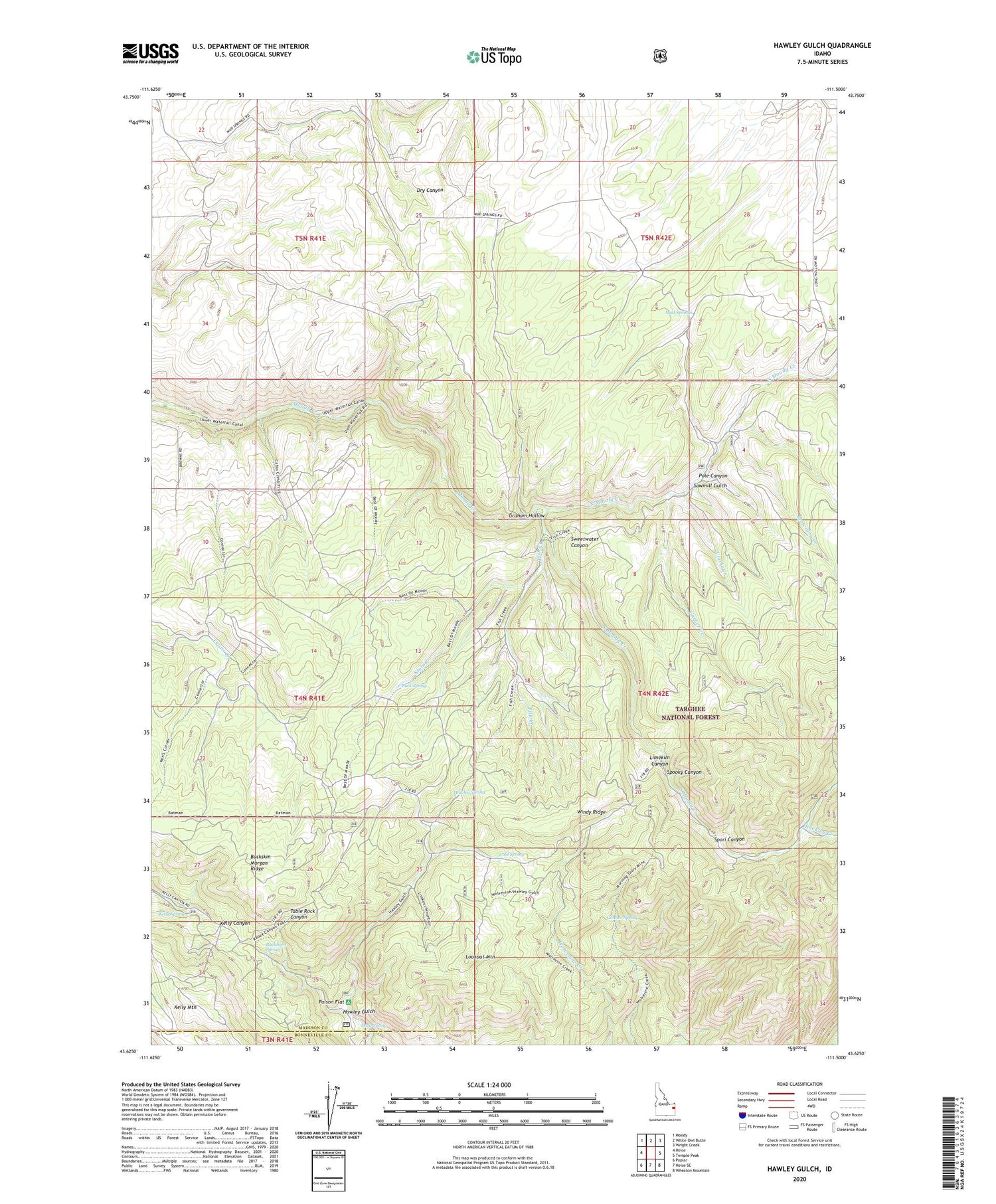 Hawley Gulch Idaho US Topo Map Image