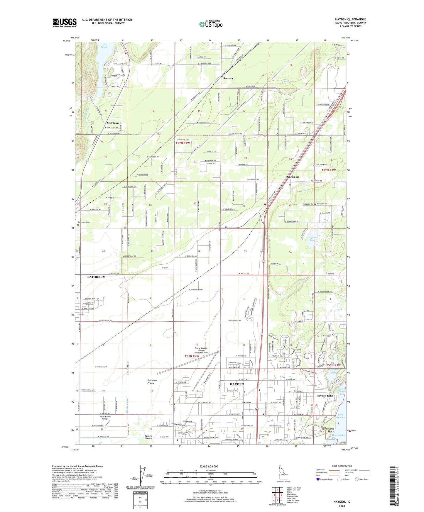 Hayden Idaho US Topo Map Image