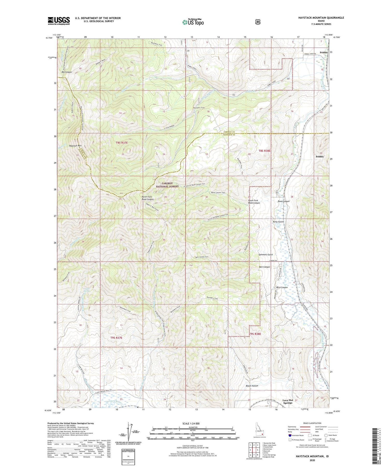 Haystack Mountain Idaho US Topo Map Image