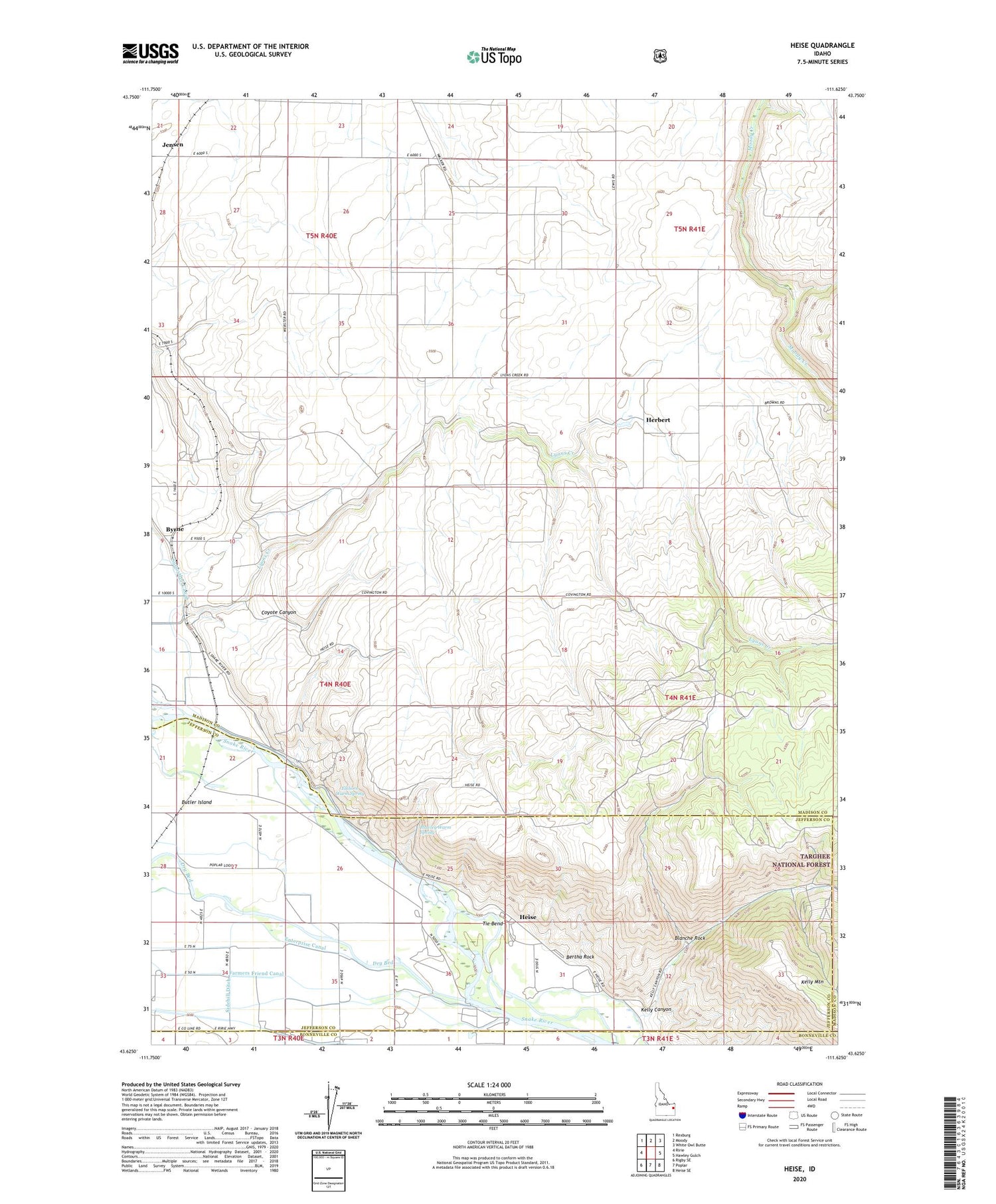 Heise Idaho US Topo Map Image