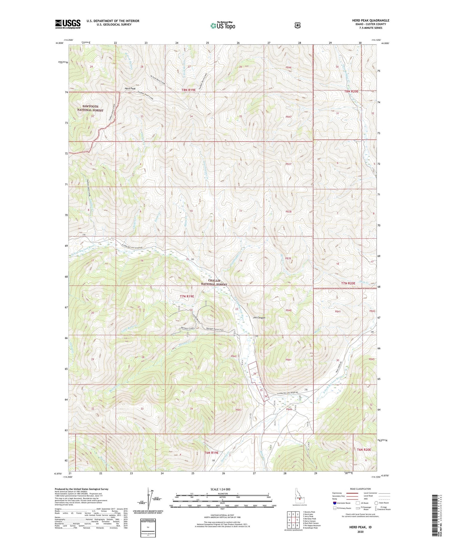 Herd Peak Idaho US Topo Map Image