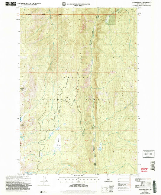 Classic USGS Hershey Point Idaho 7.5'x7.5' Topo Map Image