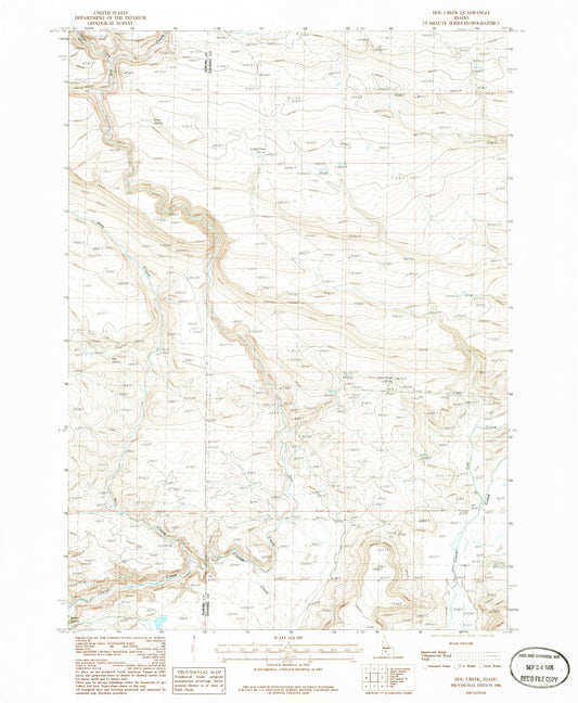Classic USGS Hog Creek Idaho 7.5'x7.5' Topo Map Image