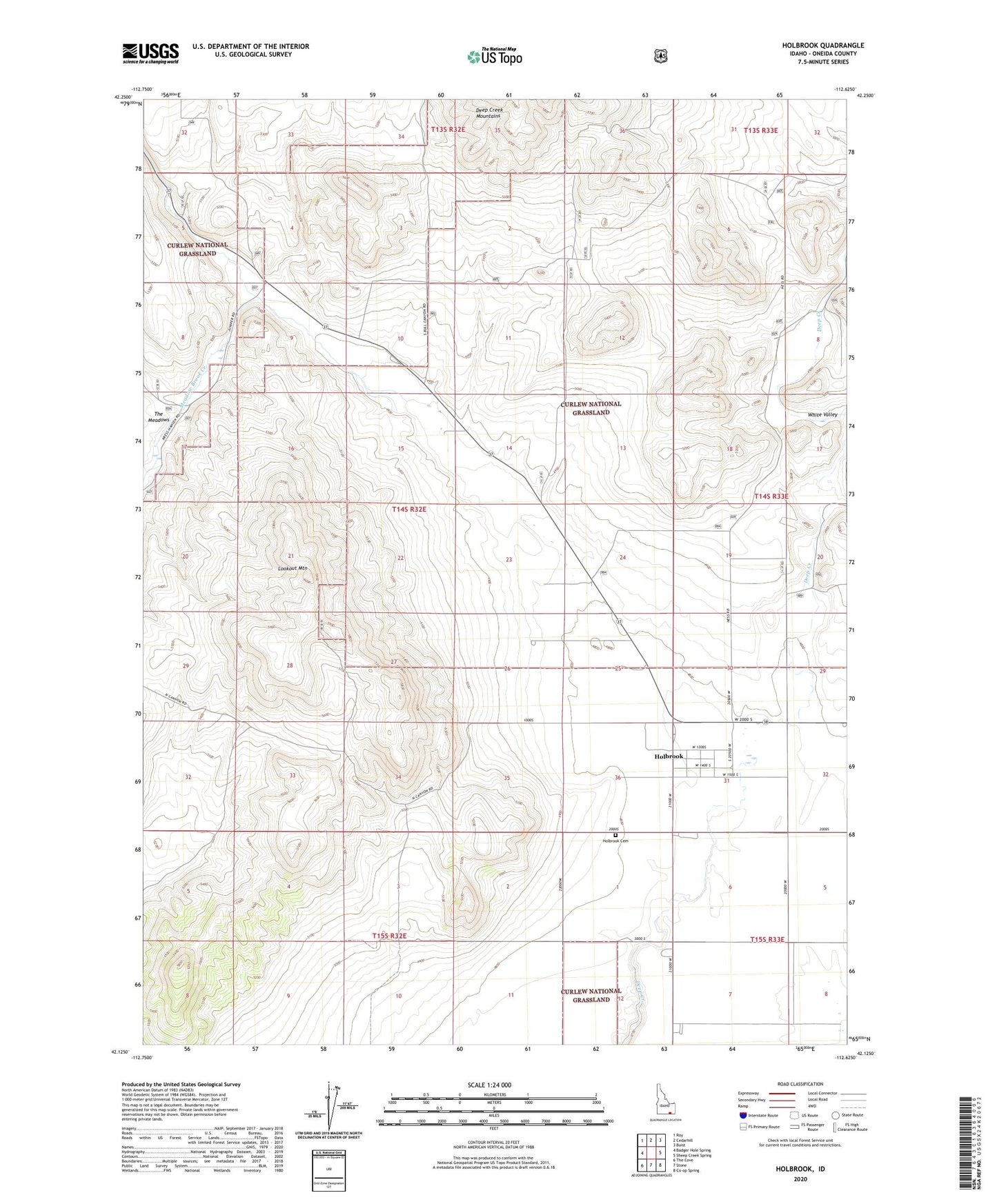 Holbrook Idaho US Topo Map Image