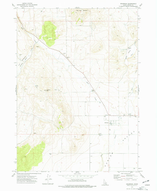 Classic USGS Holbrook Idaho 7.5'x7.5' Topo Map Image