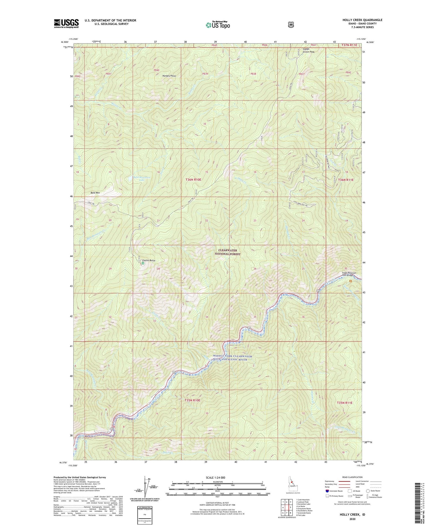 Holly Creek Idaho US Topo Map Image