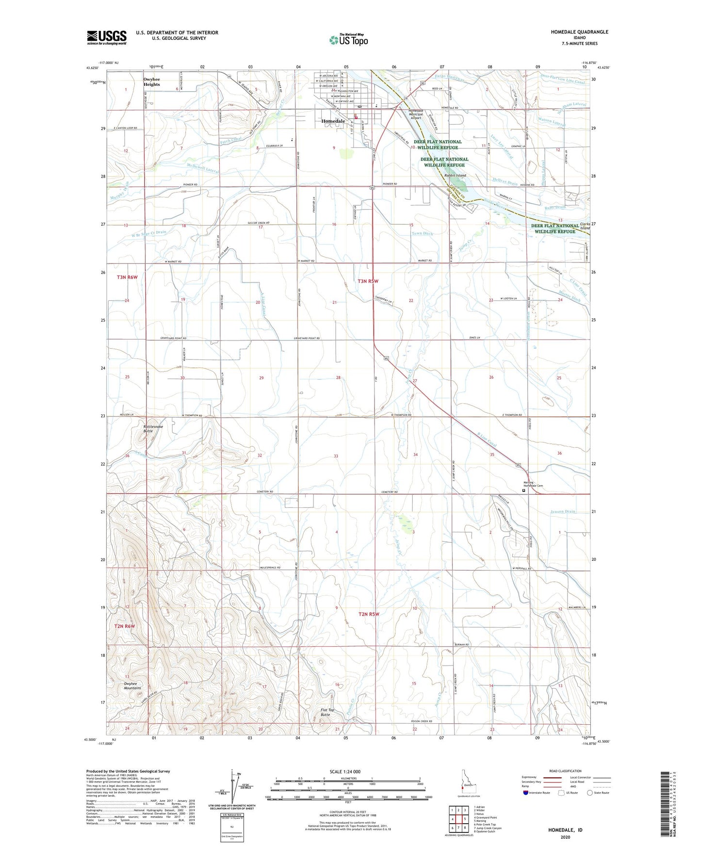 Homedale Idaho US Topo Map Image