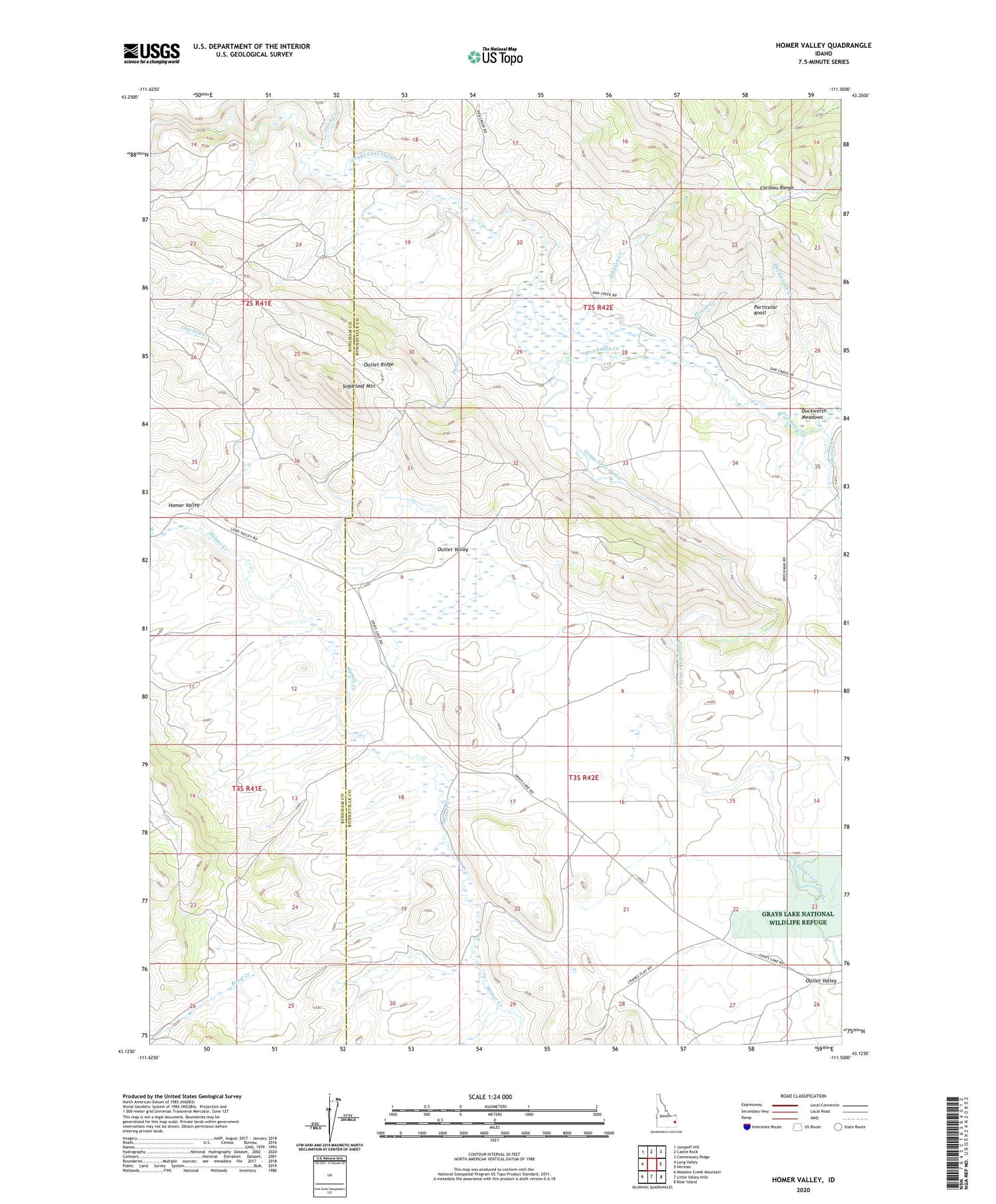 Homer Valley Idaho US Topo Map Image