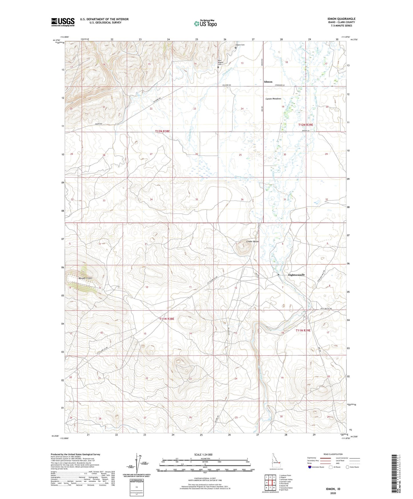 Idmon Idaho US Topo Map Image