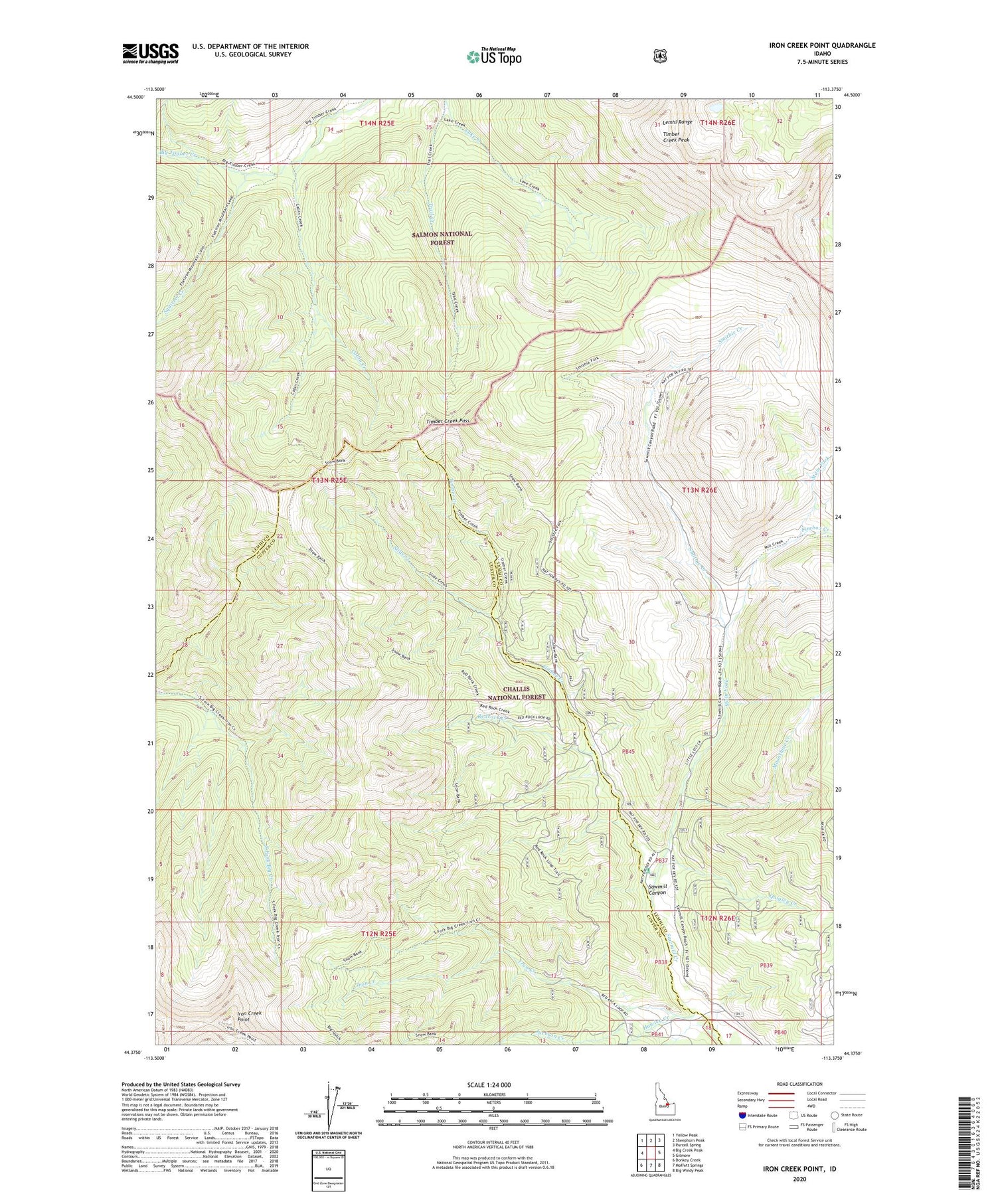 Iron Creek Point Idaho US Topo Map Image
