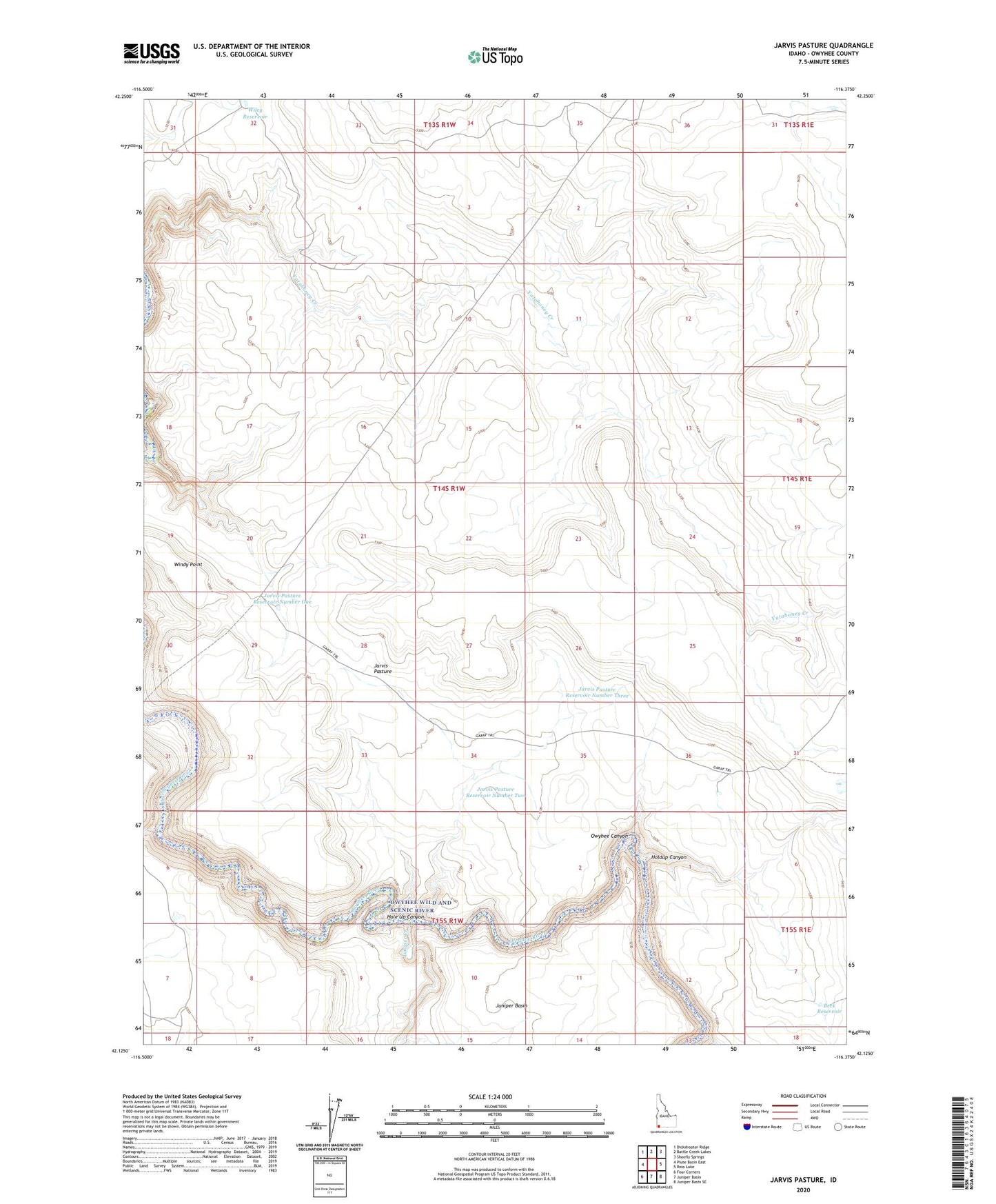 Jarvis Pasture Idaho US Topo Map Image
