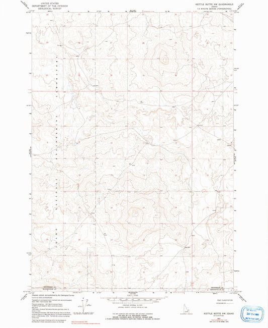 Classic USGS Kettle Butte NW Idaho 7.5'x7.5' Topo Map Image