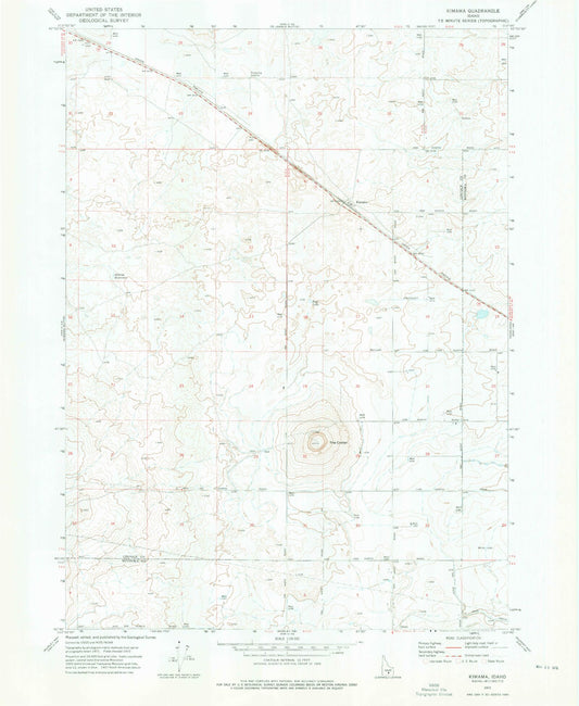 Classic USGS Kimama Idaho 7.5'x7.5' Topo Map Image