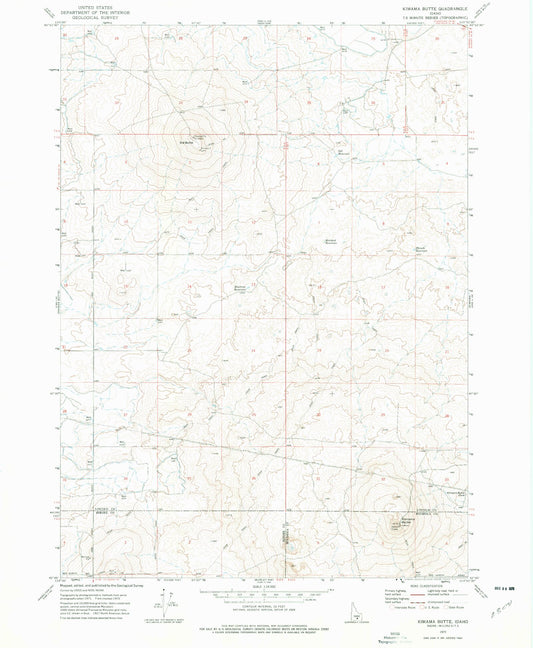 Classic USGS Kimama Butte Idaho 7.5'x7.5' Topo Map Image
