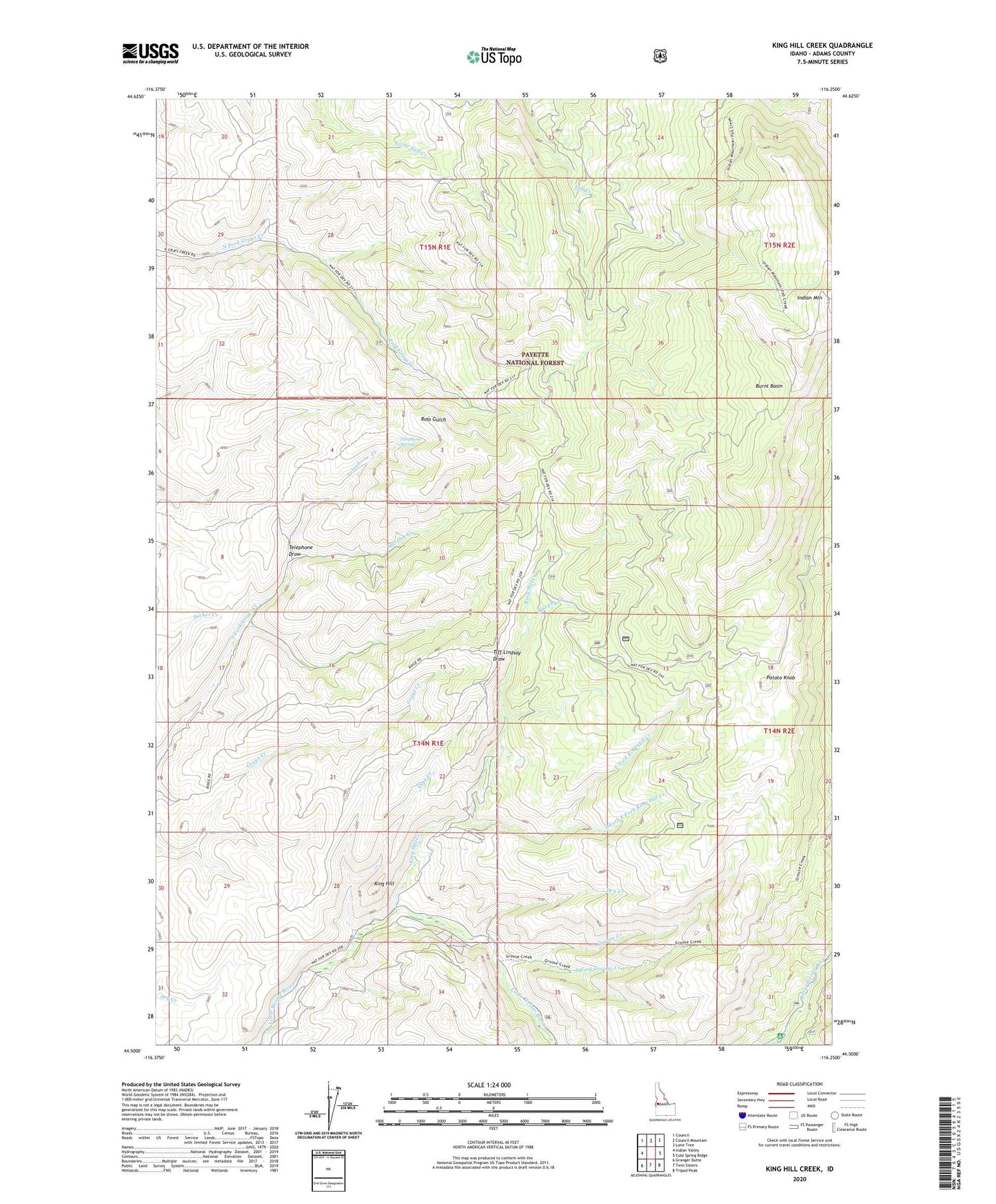 King Hill Creek Idaho US Topo Map Image
