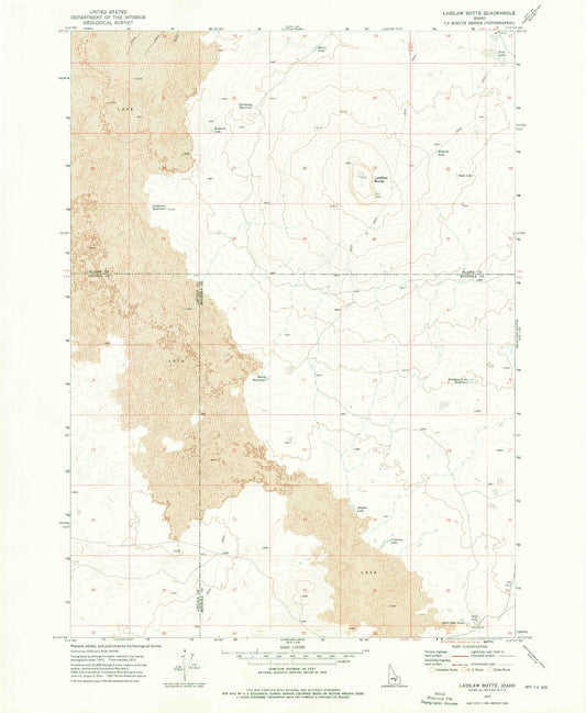 Classic USGS Laidlaw Butte Idaho 7.5'x7.5' Topo Map Image