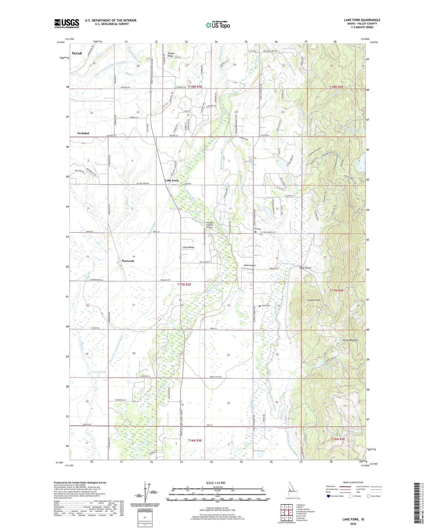 Lake Fork Idaho US Topo Map Image