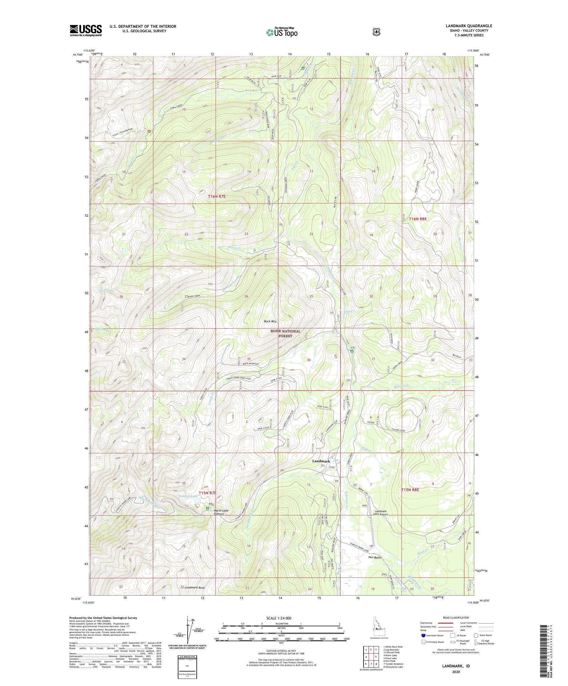 Landmark Idaho US Topo Map – MyTopo Map Store