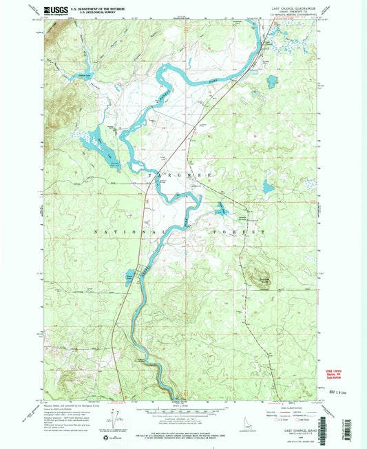 Classic USGS Last Chance Idaho 7.5'x7.5' Topo Map Image