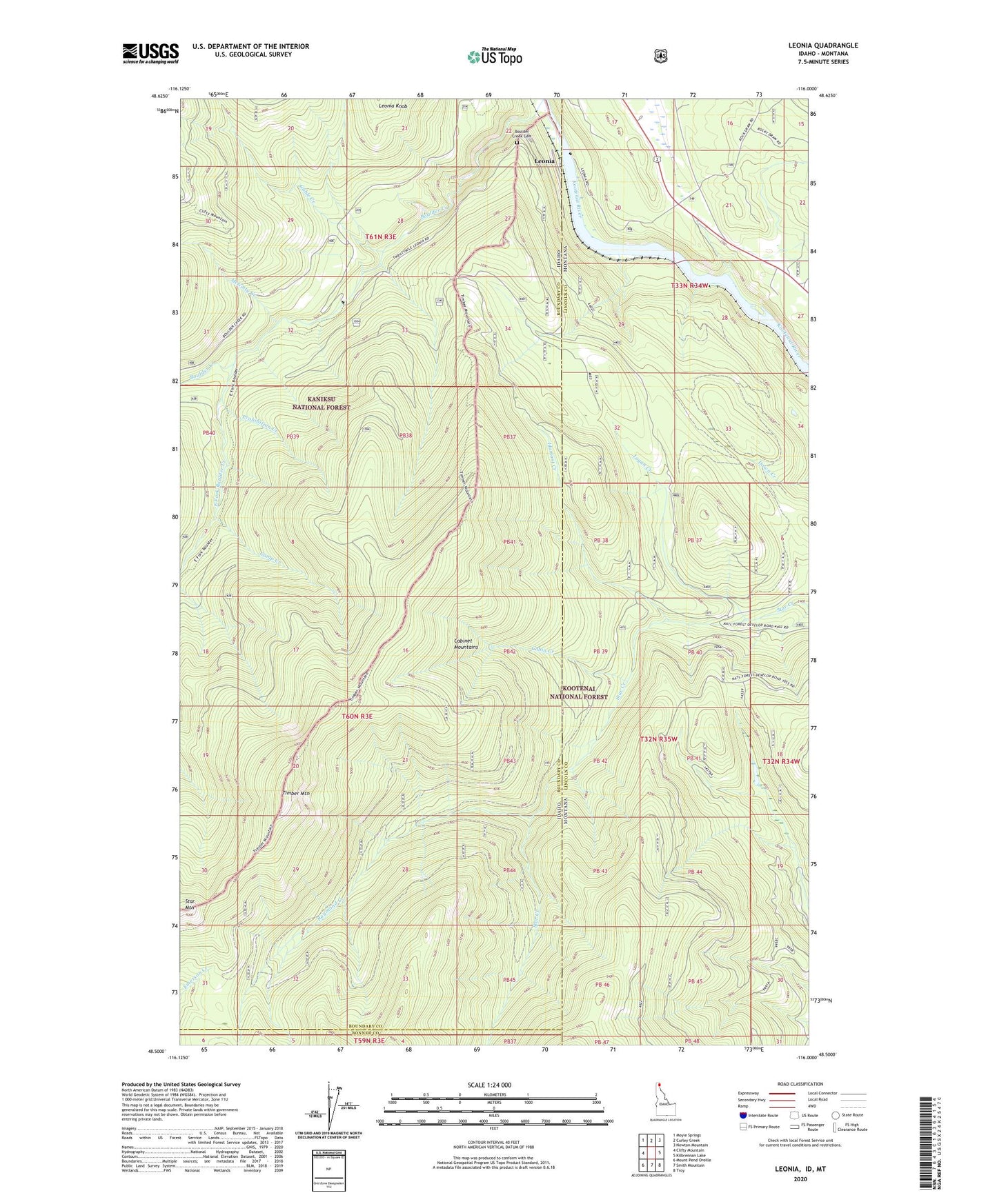 Leonia Idaho US Topo Map Image