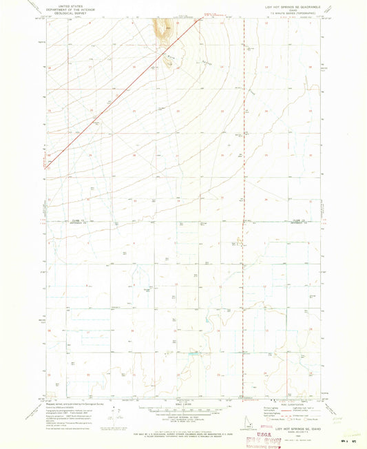 Classic USGS Lidy Hot Springs SE Idaho 7.5'x7.5' Topo Map Image