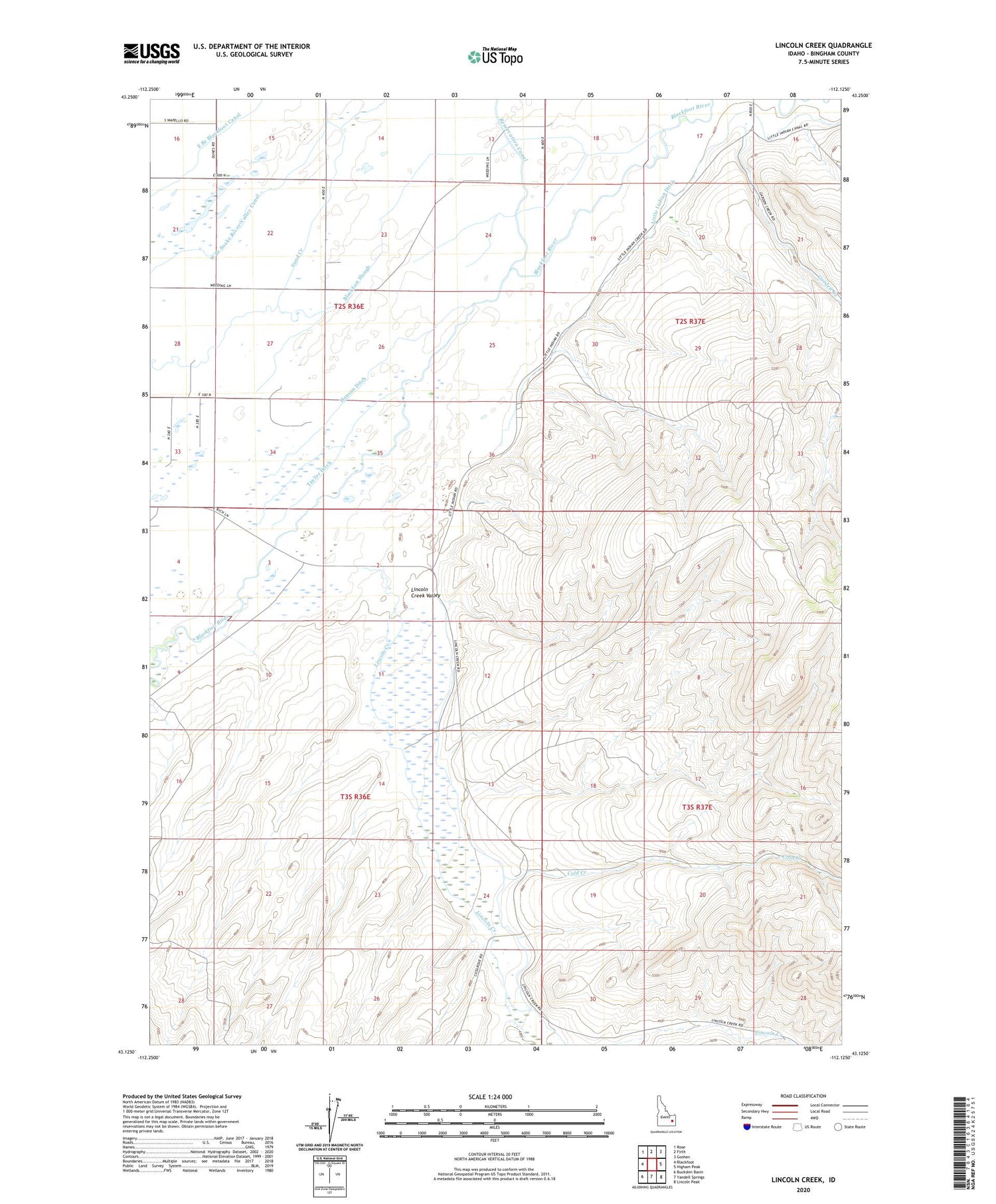 Lincoln Creek Idaho US Topo Map Image